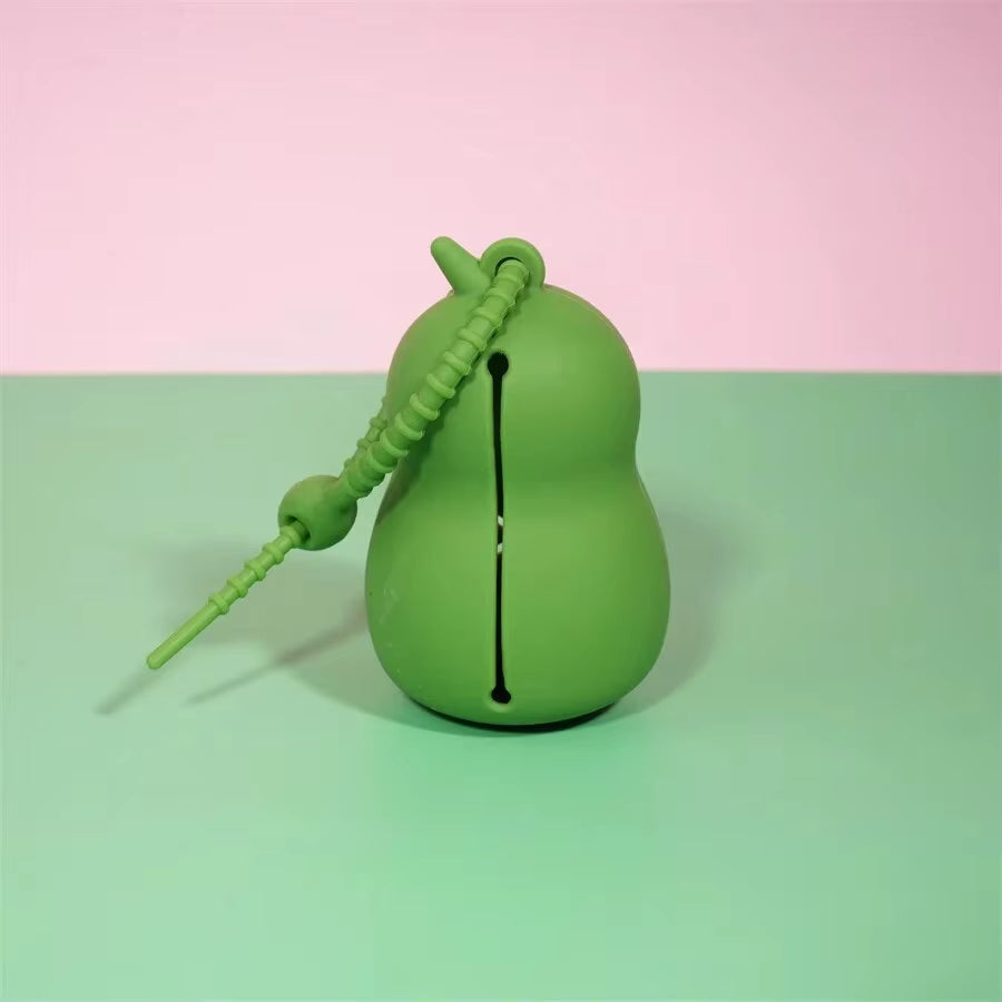 (1 Avocado+1 Roll of Garbage Bag) Cute Avocado Shaped Dog Waste Bag Dispenser Dog Pooper Scooper with Leash Attachment