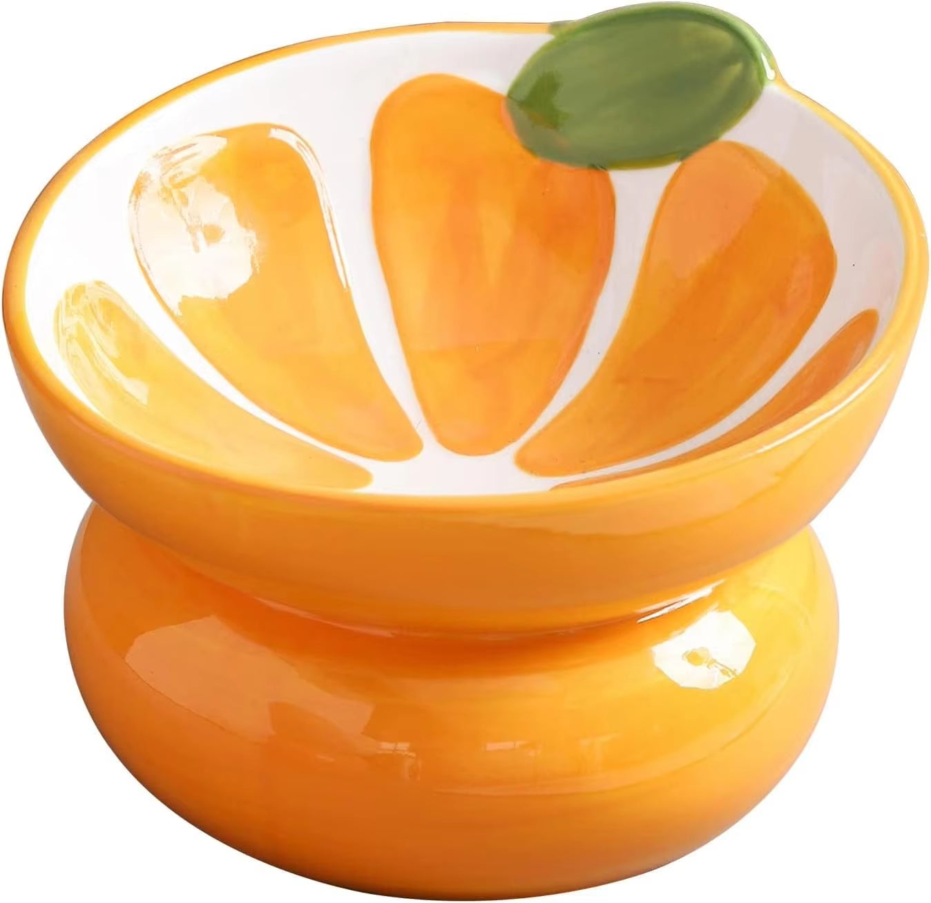 2/1 Pc Ceramic Raised Cat Bowl, Elevated Cat Food Bowl for Indoor Cats, anti Vomiting &Protect Pet'S Spine, Cute Tilted Cat Dish