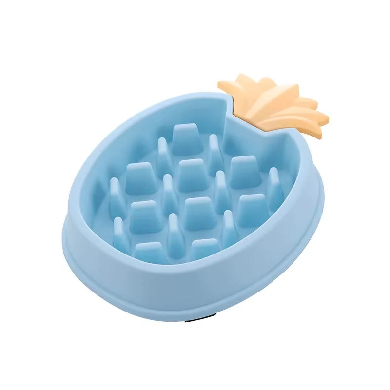 1Pcs Pineapple Shaped Slow Feeder Pet Bowl Anti-Choking Dog Food and Water Bowl Plastic Pet Slow Feeding Basin