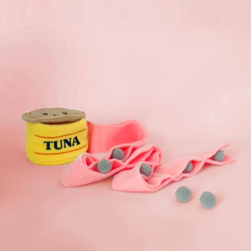 Snuffle Dog Stuffed Canned Treat Dispensing Toy Chew-Resistant Soft Chew for Dogs Encouraging Foraging Skills