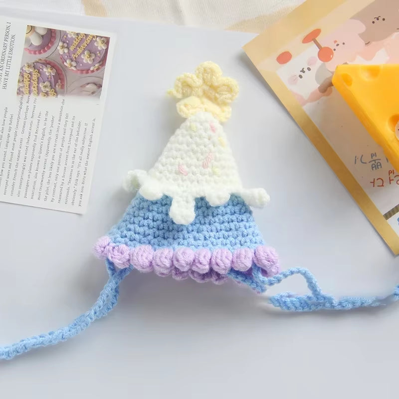 Cute Elastic Cat Hat Cute Delicate Pet Hat Puppy Kitten Knitted Hat Party Portrait Prop Decoration Cat Accessories