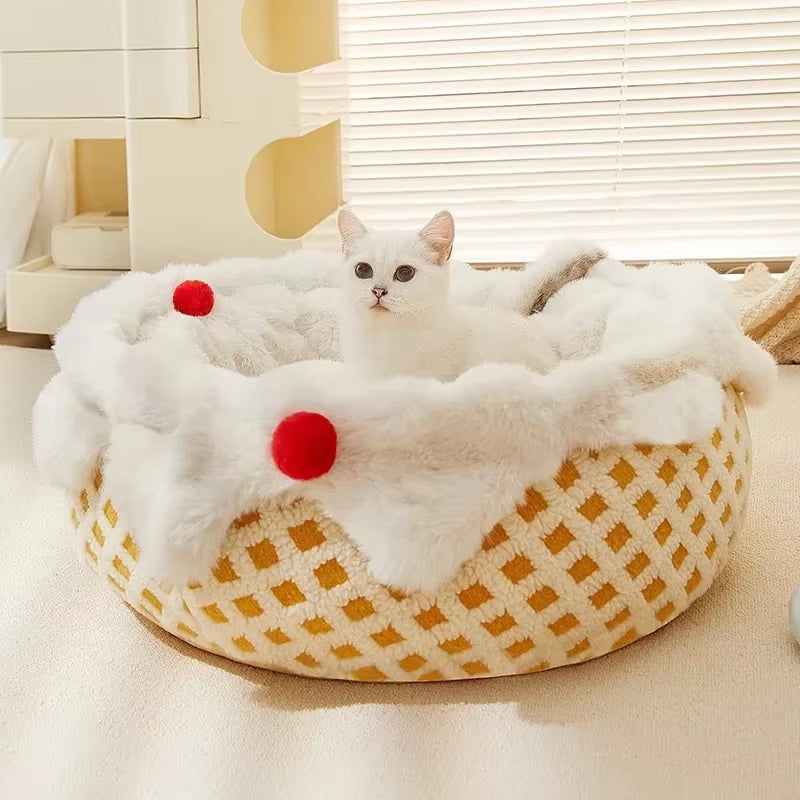 Cat Nest Winter Warm Removable Washable Cat Bed House Security Small Dog Nest Four Seasons Universal Pet Supplies Accessories