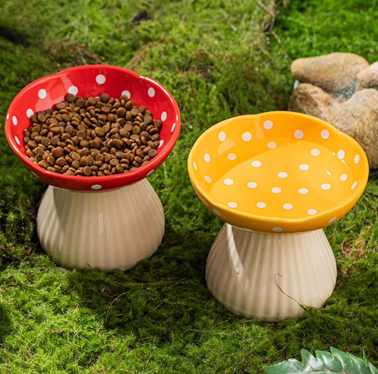 Mushroom Food & Water Bowls