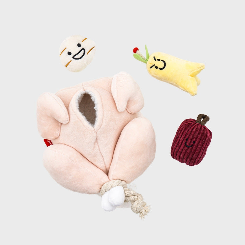 Ins Hot Style Korean Ginseng Chicken Soup Vocal Foreign Trade Original Single Dog Hidden Food Toy Pet Vocal Sniff Toy