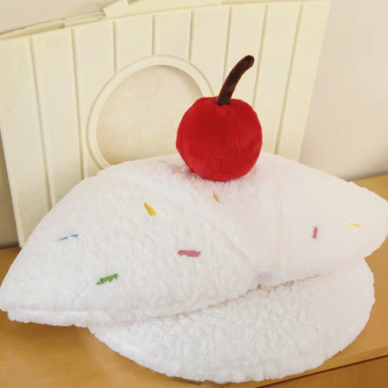 Cute Ice Cream Big Space Soft and Comfortable Felt Cat Bed Closed Hiding House for Pets Furnitures Pet Supplies