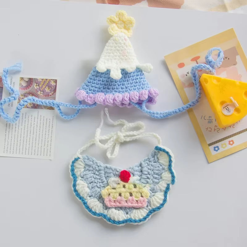 Cute Elastic Cat Hat Cute Delicate Pet Hat Puppy Kitten Knitted Hat Party Portrait Prop Decoration Cat Accessories