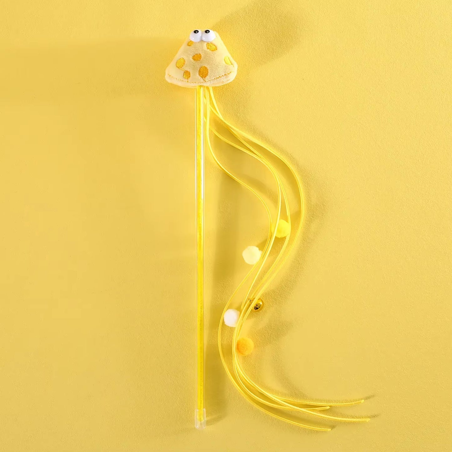 Pet Cat Plush Wand Stick with Bell Cartoon Cookies Teasing Stick Funny Pet Cat Stick Soft Plush Tassel Ball Cat Toys Interactive