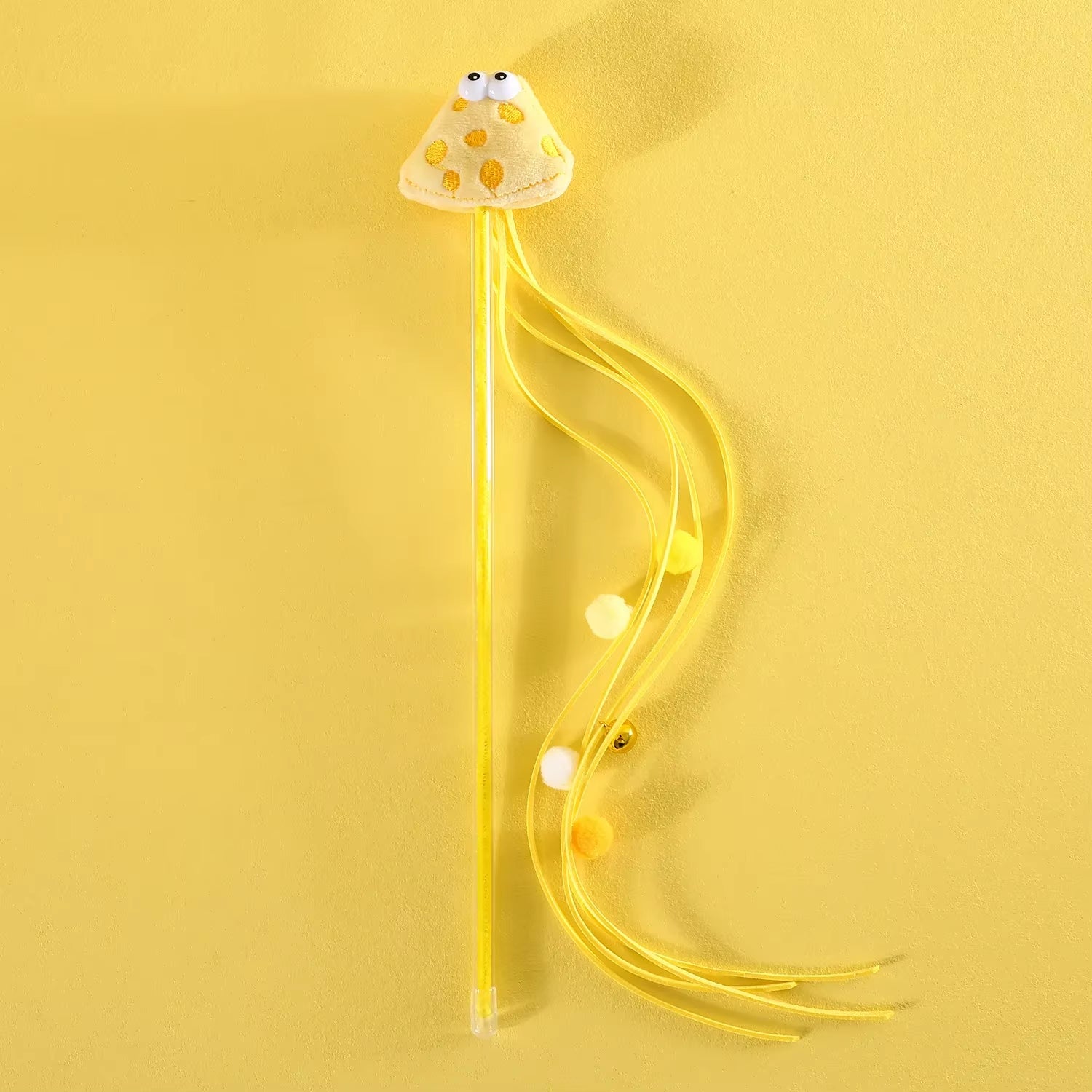 Pet Cat Plush Wand Stick with Bell Cartoon Cookies Teasing Stick Funny Pet Cat Stick Soft Plush Tassel Ball Cat Toys Interactive