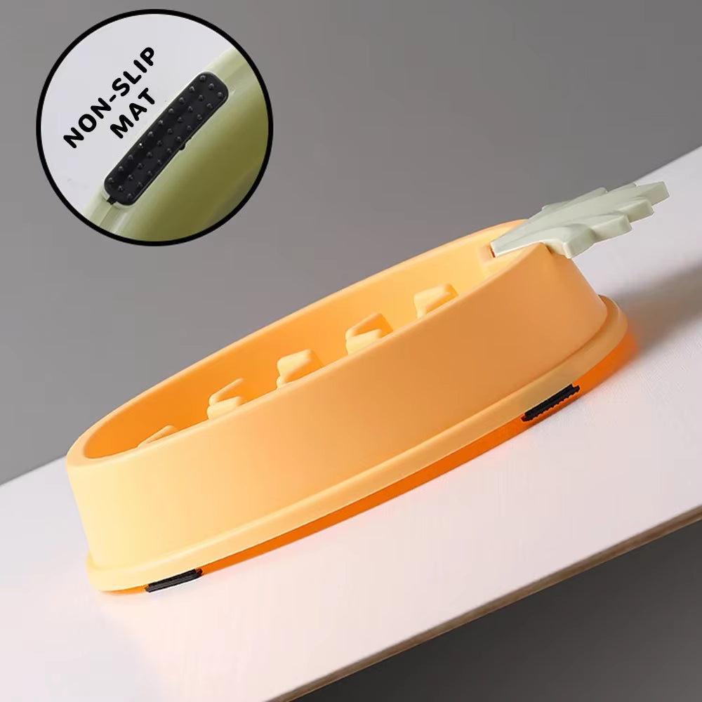 1Pcs Pineapple Shaped Slow Feeder Pet Bowl Anti-Choking Dog Food and Water Bowl Plastic Pet Slow Feeding Basin