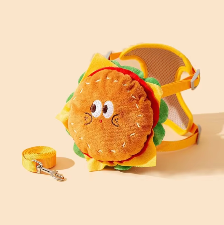 Burger & Fries Backpacks with Leash