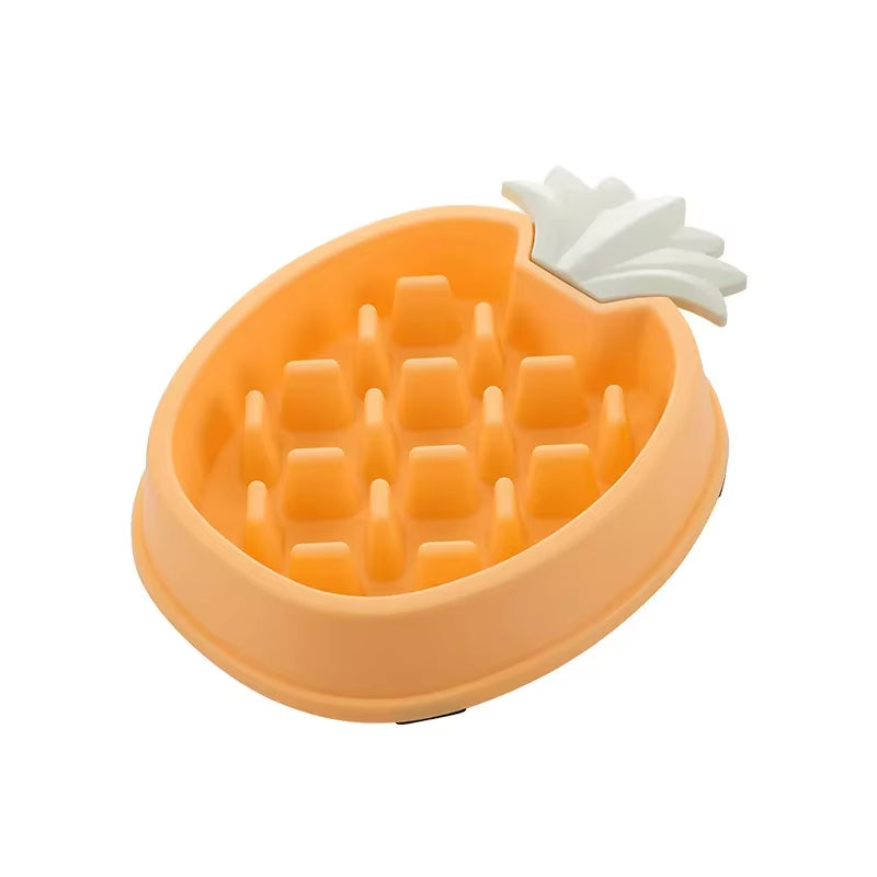 1Pcs Pineapple Shaped Slow Feeder Pet Bowl Anti-Choking Dog Food and Water Bowl Plastic Pet Slow Feeding Basin