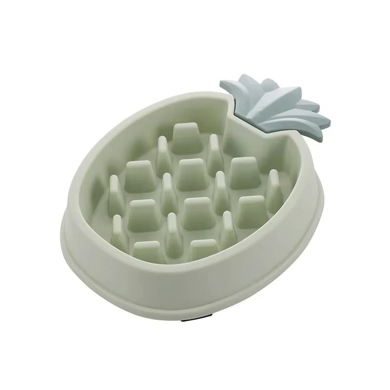 1Pcs Pineapple Shaped Slow Feeder Pet Bowl Anti-Choking Dog Food and Water Bowl Plastic Pet Slow Feeding Basin
